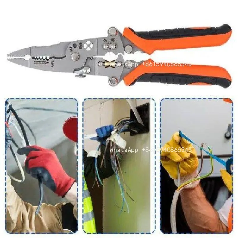 Wire Splicer Tool 12 In 1 Cable Stripper Multipurpose Specialized for peeling, dividing, and cutting wires for electricians