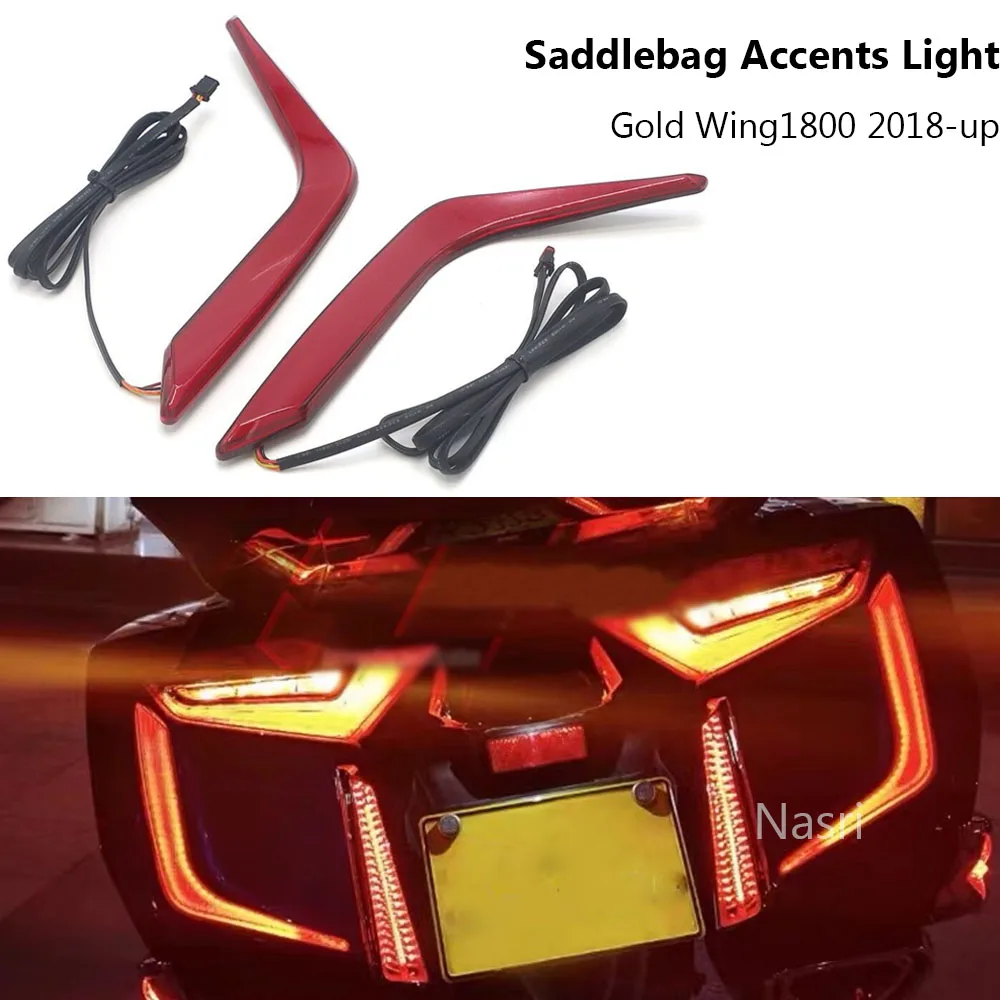 

For Honda Gold Wing GL 1800 F6B 2018 2019 2020 2021 Decorative Turn Signal Motorcycle GL1800 LED Rear Saddlebag Accents Lights