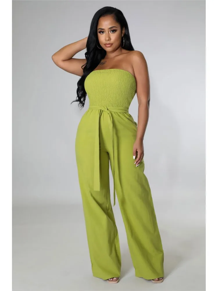 

Sexy Off-the-shoulder Women's Jumpsuit 2025 Summer New Slim Chic Elegant And Fashion Lace-up Jumpsuit Female Street Clothing