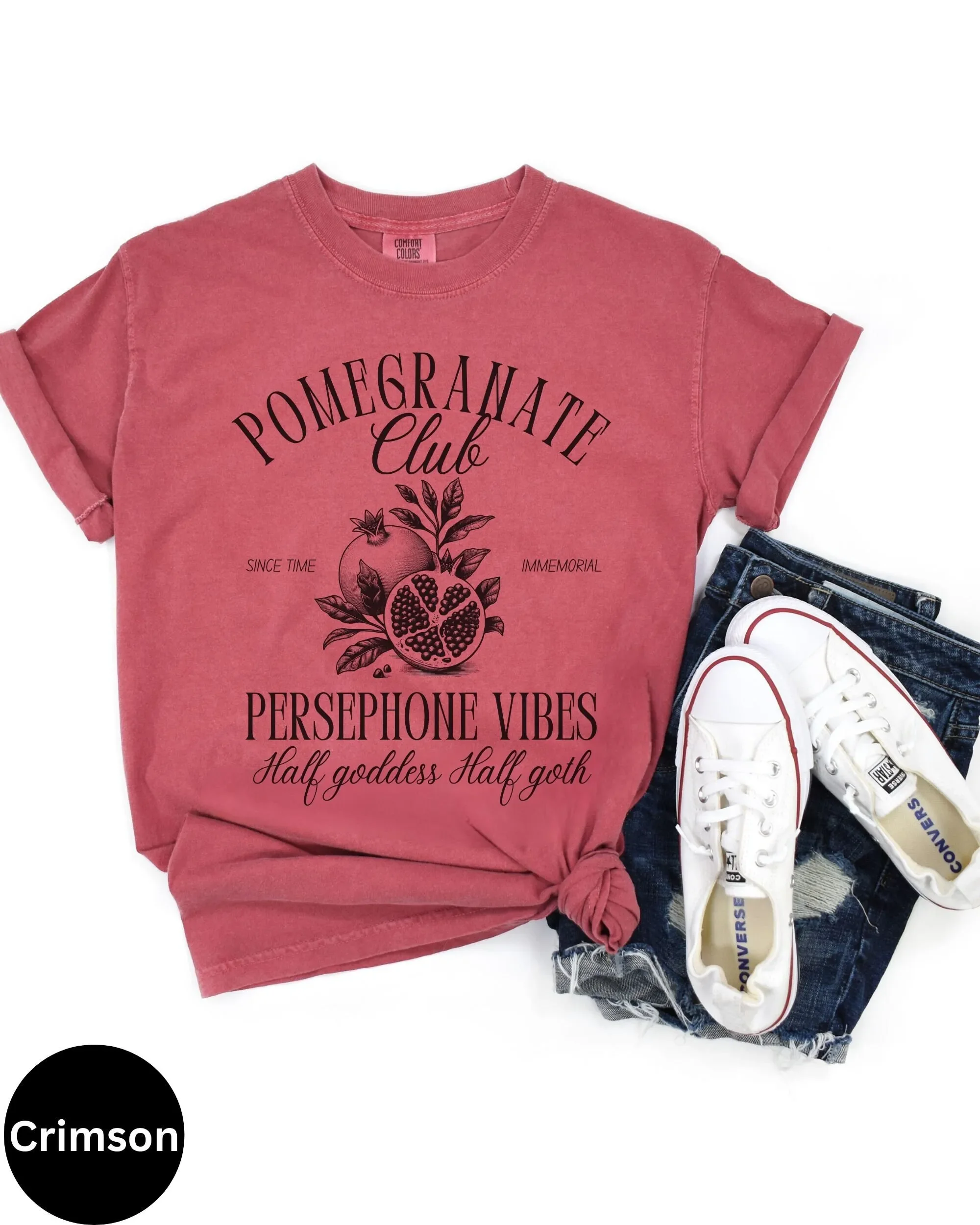 

Persephone Pomegranate T Shirt S Booktok Gardening Person Greek Goddess Club For Mythology Lover Aesthetic Cottagecore Fruit