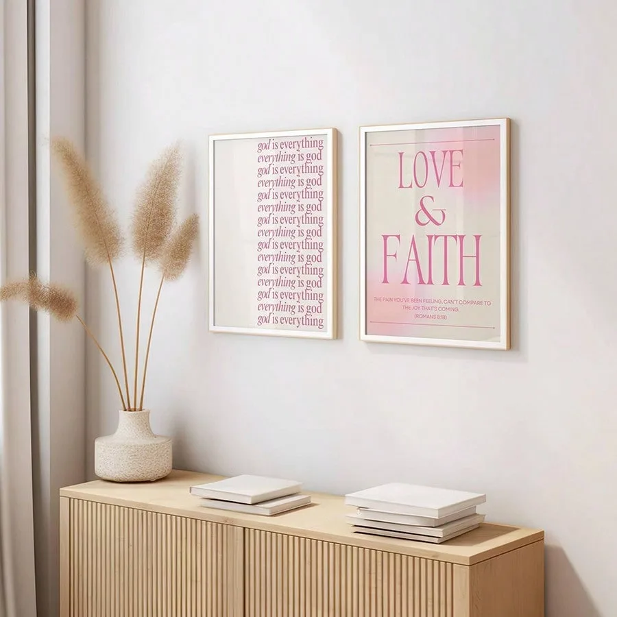 الوردي الحديثة المسيحية جدار الفن صورة الكتاب المقدس الآية الفنية الكتاب المقدس يطبع قماش لوحات غرفة المعيشة أو مكتب جدار ديكور #2