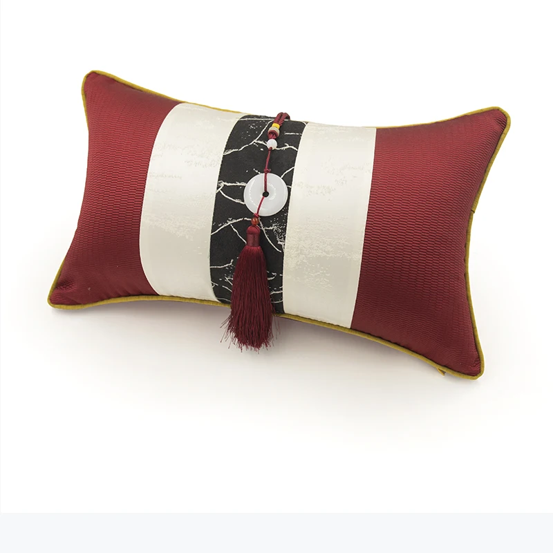 Decorative Throw Pillow Covers with Arabic Tassel,Red Cushion Cover, Luxury, Couch, 12x20 Inch