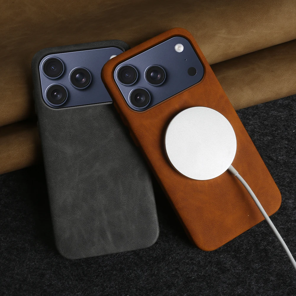 

For MagSafe Magnetic Leather Phone Case For iPhone 17 16 15 14 Plus 13 12 11 Pro Max Luxury Shockproof Wireless Charging Cover