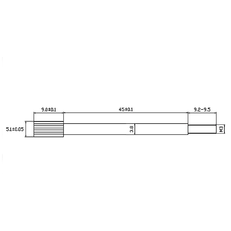 10pcs M3 * 54.5mm 원통형 헤드 슬림 로드 나사 널링 손으로 꼬임 수동으로 조정 된 긴 나사 니켈 도금