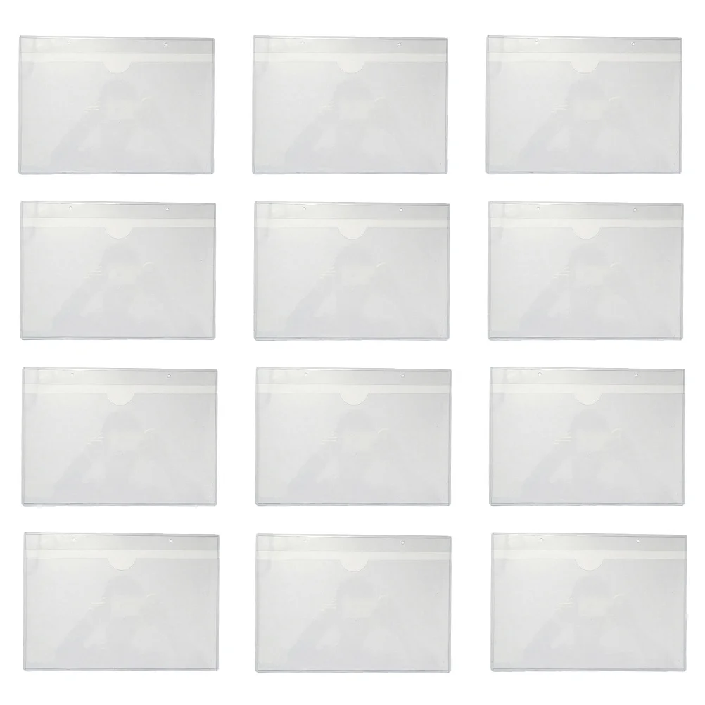 20 قطعة من حقيبة الملصقات البلاستيكية اللاصقة حامل الجيب لبطاقات العمل وبطاقات الفهرس ومنظم الأكمام #5