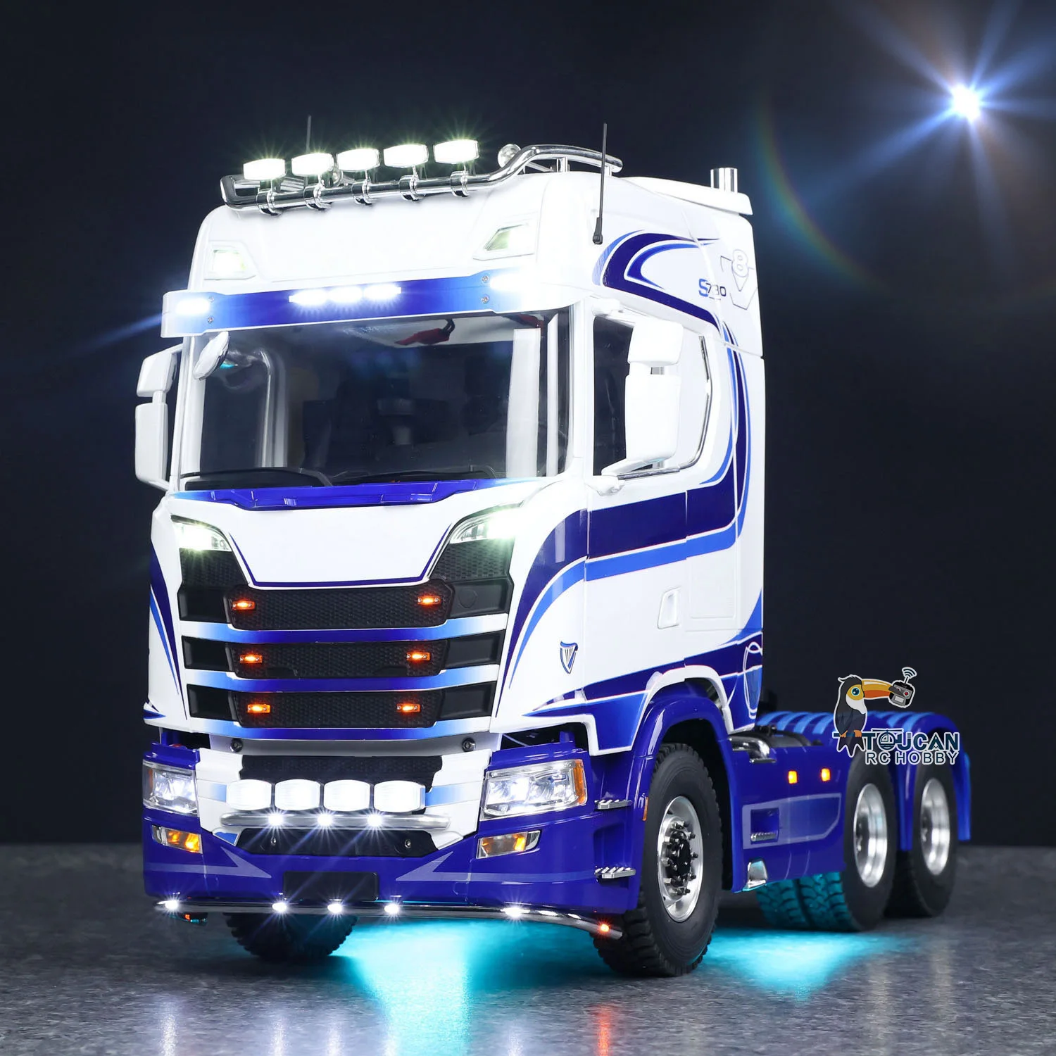 TOUCAN 6x6 1/14 Zdalnie Sterowany Ciągnik Ciężarowy 770S Samochody RC 2-biegowa Skrzynia Biegów Model Metalowe Podwozie Oś Symulowane Efekty Dymu