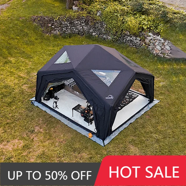 Black Coody Hub Station Inflatable Air Tent Spacious Outdoor Camping Tent With Fast Shipping Support