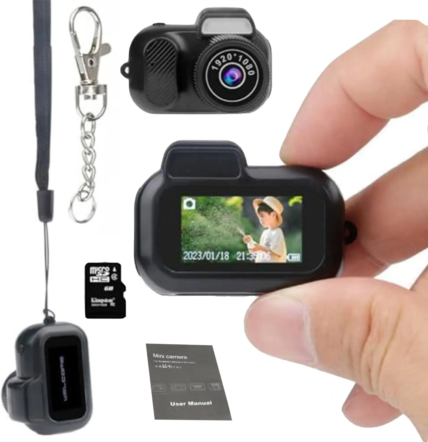 Mini 1080P Keychain Camera with 8 Filters