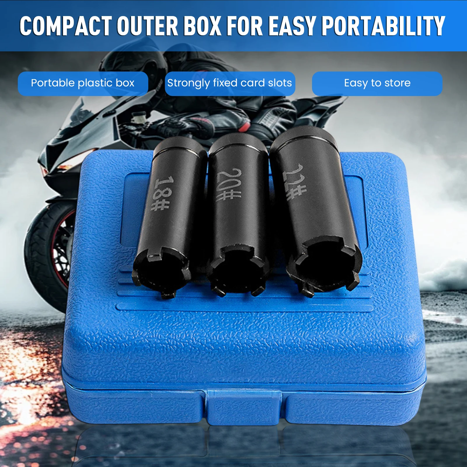 

3x Motorcycle Clutch Nut Remover 18mm 20mm 22mm Starter Disk Removal Tool Motorcycle Repair Wrench Tool for Scooter Repair