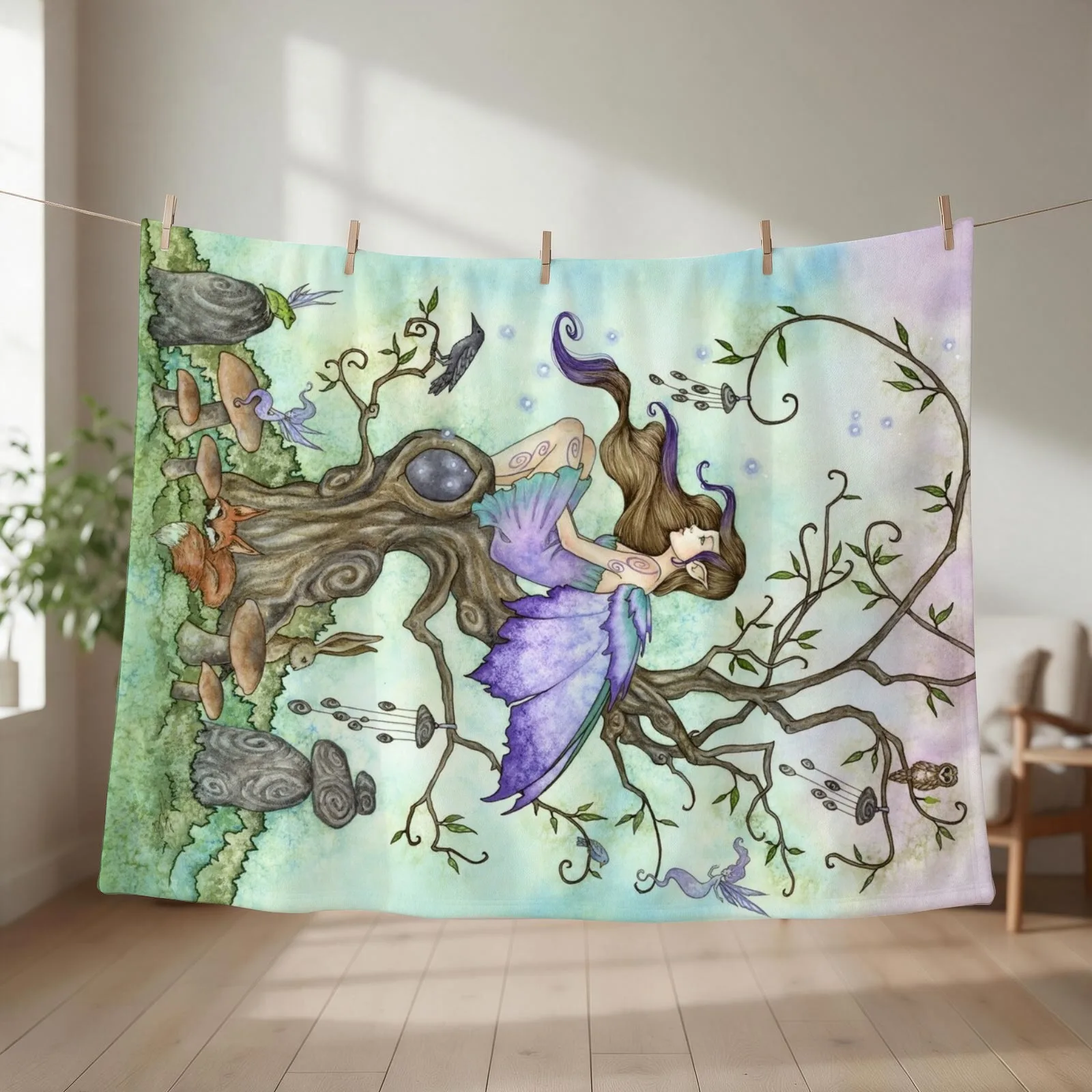 Wind Chimes Throw Blanket couch cozy soft plush fuzzy picnic outdoor blanket