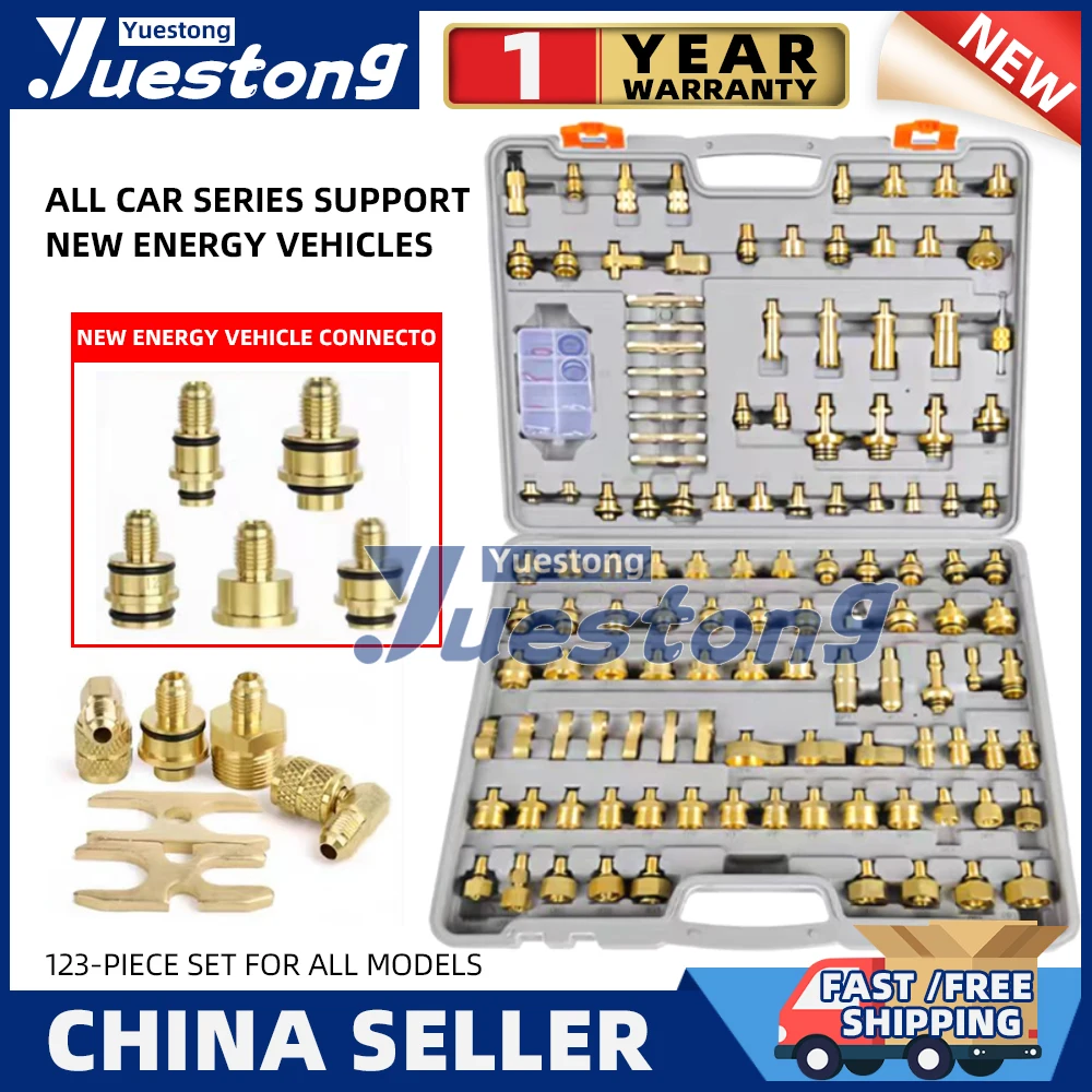 123 Piece Tool Universal Version for All Car Conditioning Leak Detection Tool Include EW Energy Truck Van Engineering Vehicle