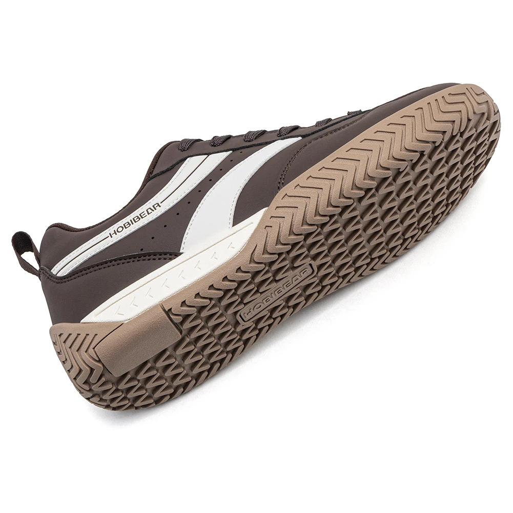 HOBIBEAR Sneakers mit breiter Zehenbox, Unisex, Kunstleder, Walkingschuhe, Retro, bequem, leicht, rutschfest, Schnürschuhe – Detail 8