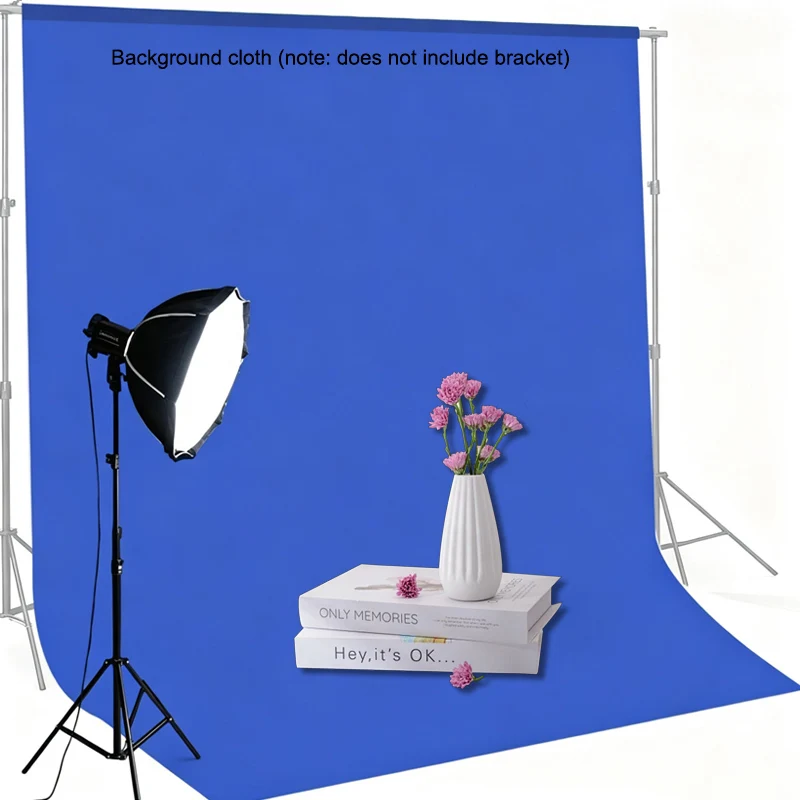 Pure blue background cloth for live streaming and photography, foldable, ironable, washable, and reusable