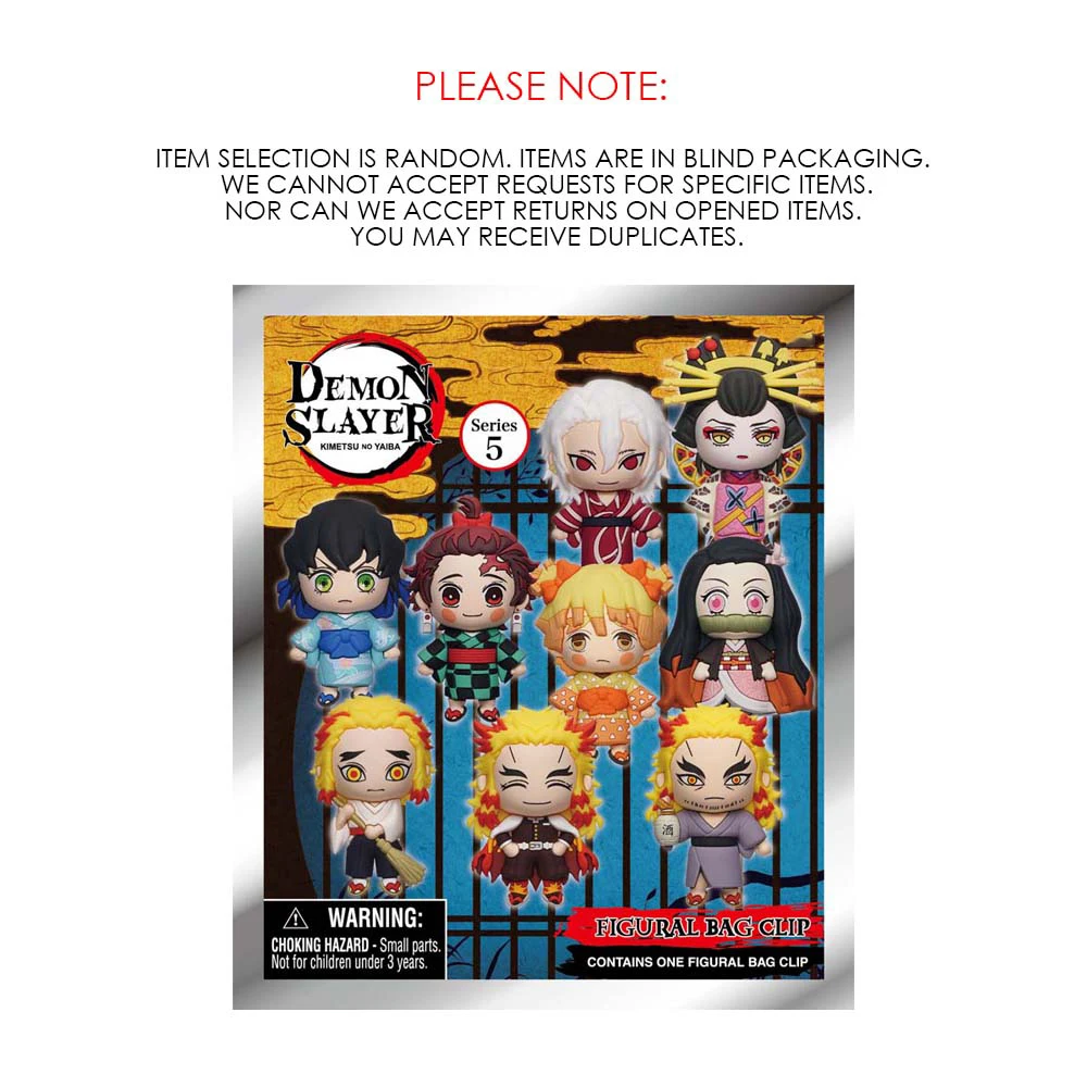 Demon Slayer Officially Licensed PVC Blind Box 3D Figurine Bag Clip Charms Nezuko Zenko Sumiko Koinatsu Oiran Anime Keychain view 6