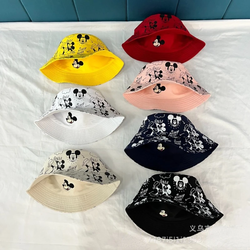 Disney Mickey Mouse Bucket Hat Cartoon Hip Hop Men Women Casual Couple Beach Panama Cap Anime Boys Girls Cute Travel Sunbonnet