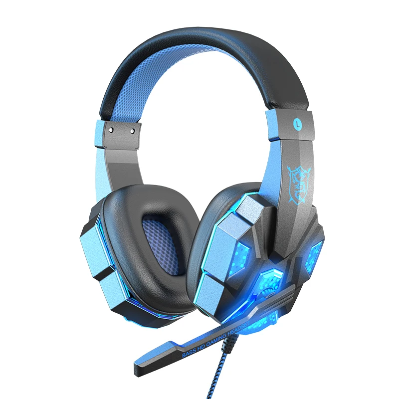 

Noise-canceling microphone headphones LED light Stereo bass surround sound PS4 gaming headset compatible PCS laptops tablet