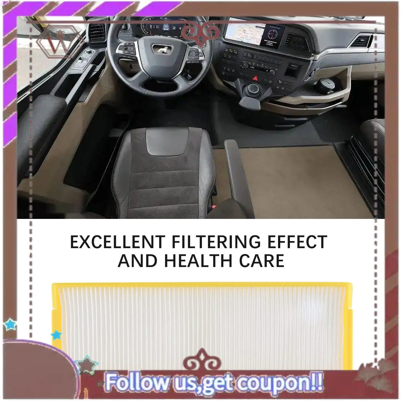 A57E-مرشح المقصورة 1770813 CU37001 1913500 لآلات البناء شاحنة سكانيا فلتر تكييف الهواء #2