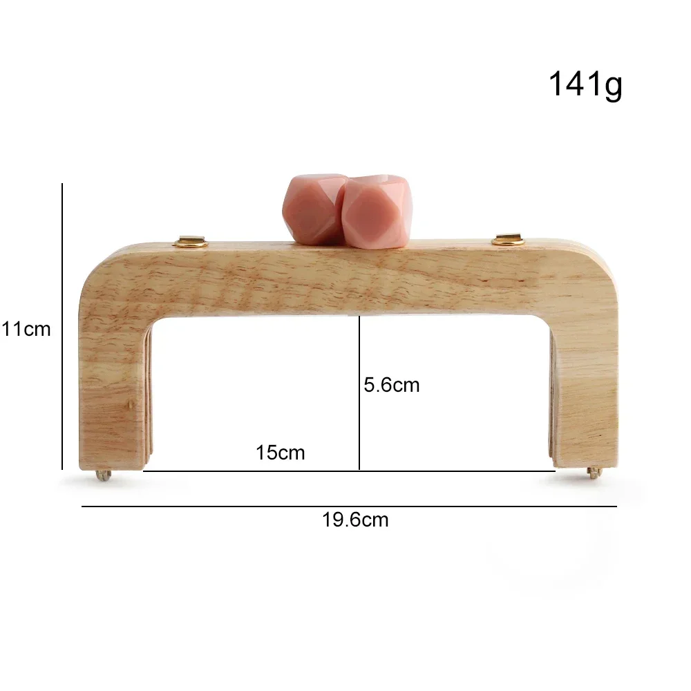 1/4/20PCS 19.6x11cm Natural Candy Color Solid Plastic Bead Wood Handles For Clutch Bags Handbag Wallet Wooden Frame Accessories