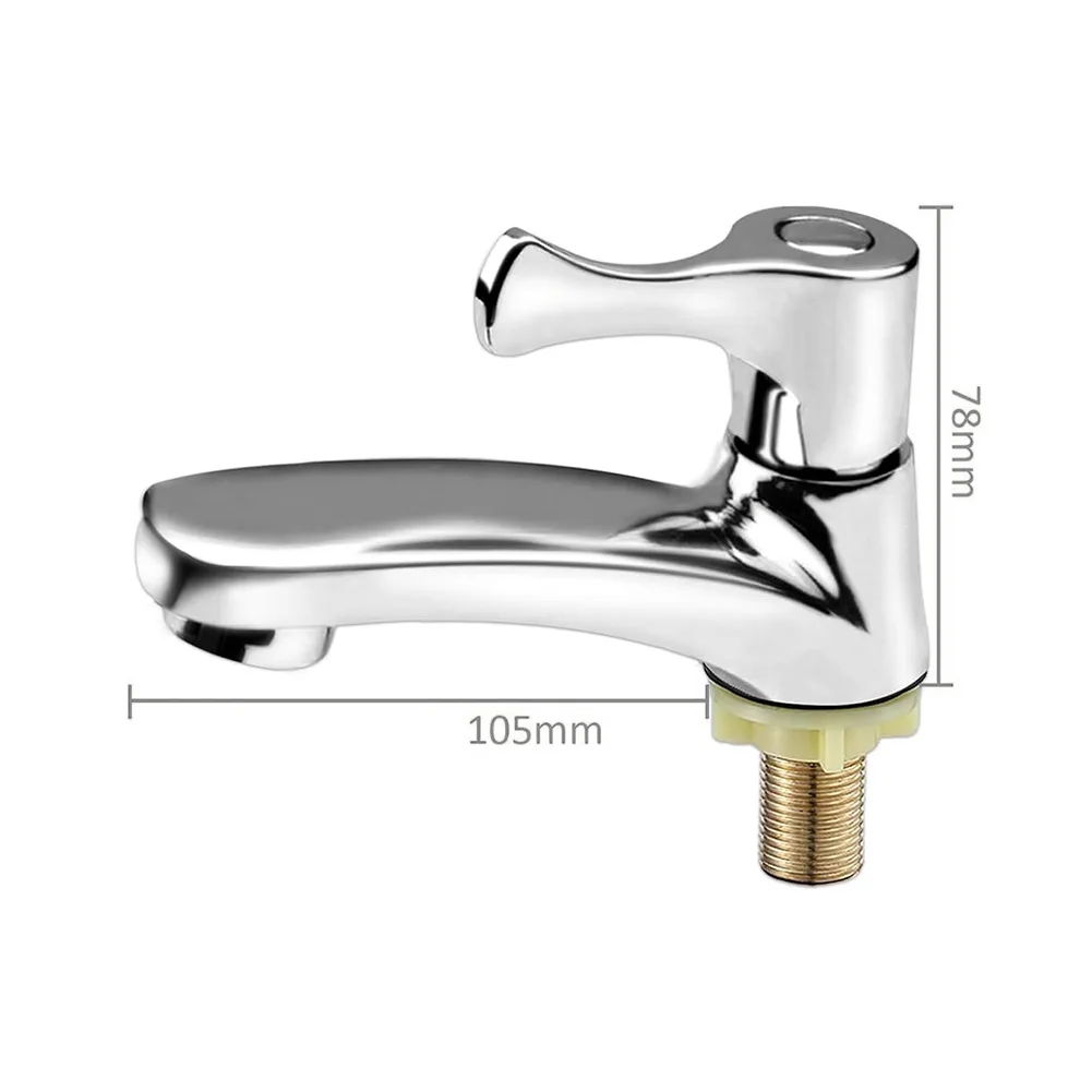 Zinc Alloy Cold Water Tap for Guest Toilet Bathroom Kitchen Single Hole Installation Water Efficient and Build