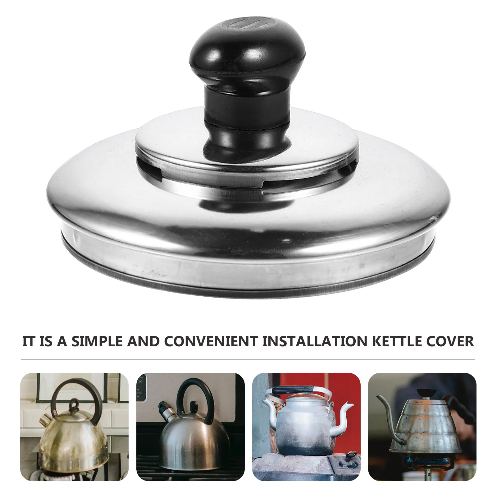 

Крышка для чайника из нержавеющей стали (1 шт.) с гудком, издающим громкий звуковой сигнал из другой комнаты, легко устанавливается, заменяемая.