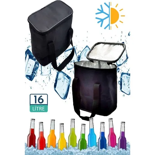 Carneil Black 16 Liter Travel Ice Cube Tray Cooler Protector Camping Food Picnic Bag