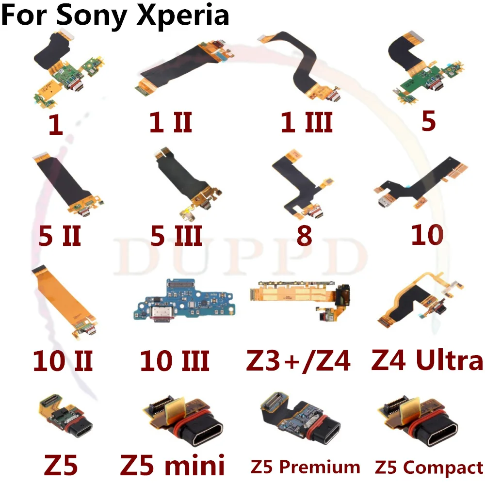 Original USB Dock Charging Connector Port Charger Board Flex Cable For Sony Xperia1 5 8 10 II III Z3 Z4 Ultra Z5 Premium Compact