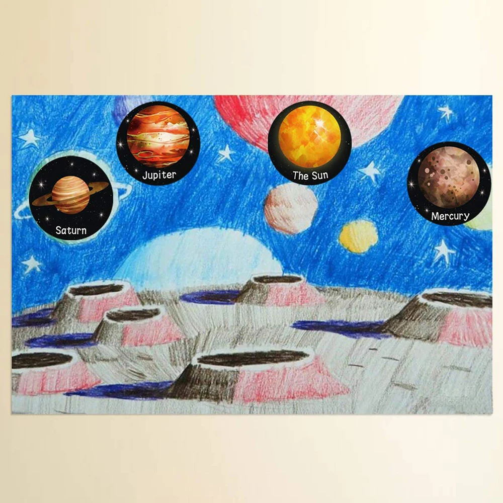 100-500PCS Solar System Planet Paper Sticker Outer Space Birthday Party Decor Sealing Label Kids Astronomy DIY Paper Tag