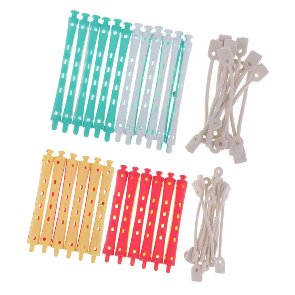 헤어 컬러 파마 막대 미용 롤러, 플라스틱 원형, 키트 당 24 개