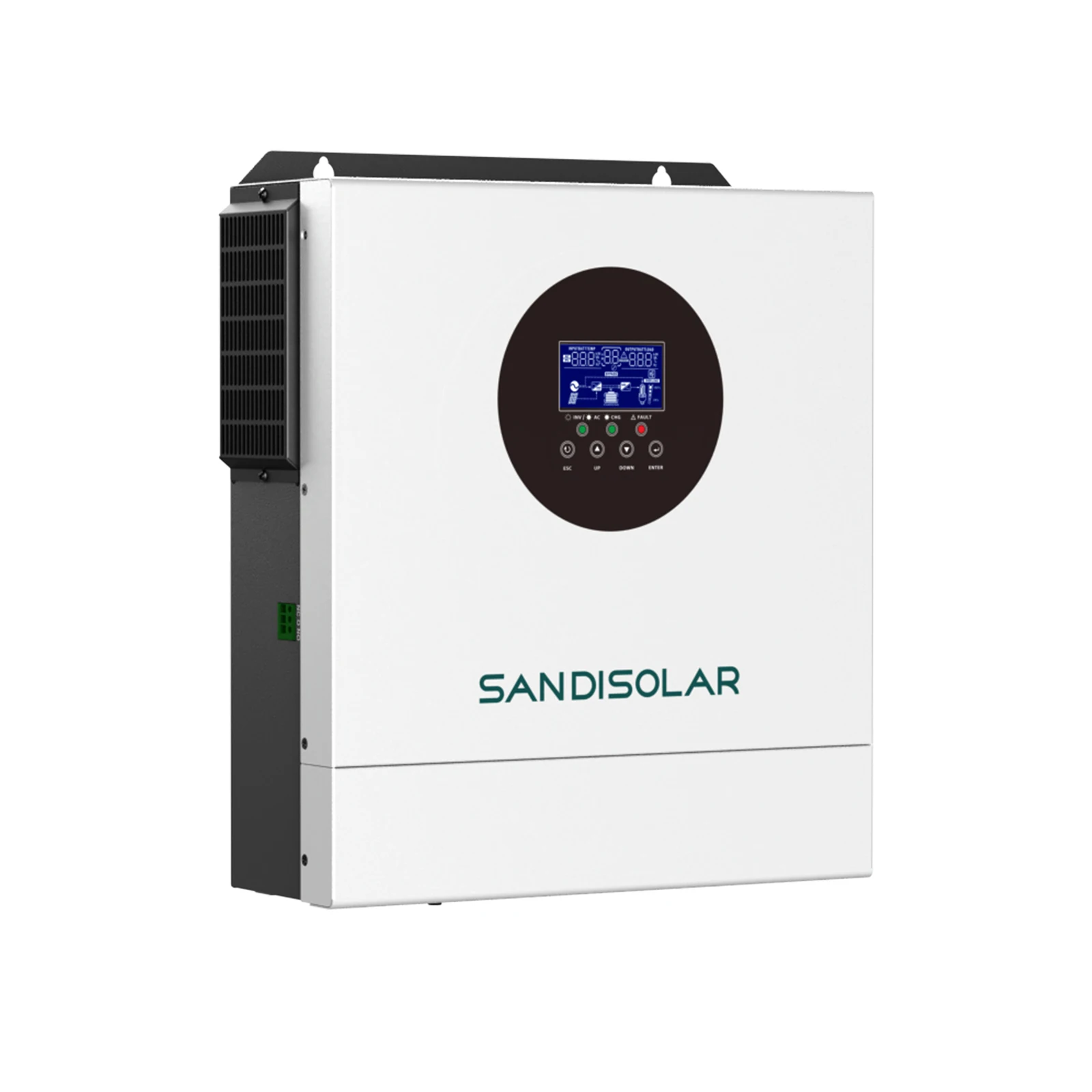 SANDISOLAR 3KW Hybrid Solar Inverter 110VAC 120VAC Output Pure Sine Wave for 24V Battery MPPT 100A Controller Max PV 500V image 2