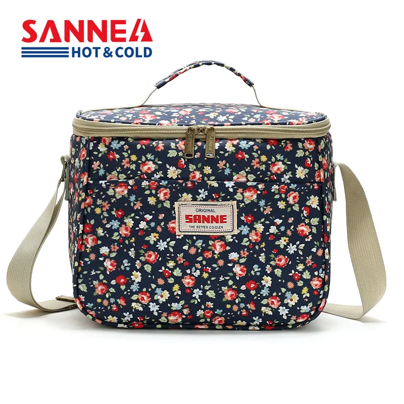 

SANNE 7L/10L Floral Series Cooler Bag Thermal Diagonal Portable Waterproof Insulated Thermal Lunch Bag Picnic Bag for Food