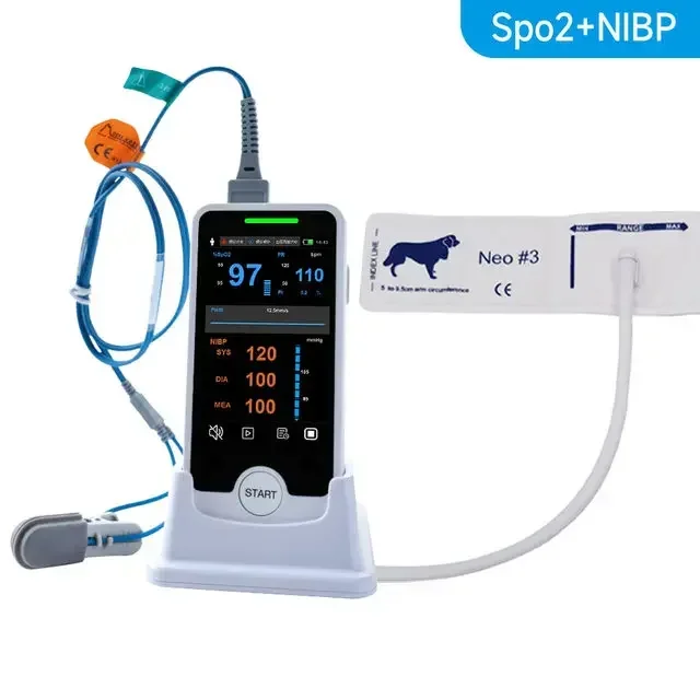 Handheld Touch Screen Veterinary Monitor Multi-parameter Cat Dog Animal Vet Pulse Oximeter Vital Signs Monitor