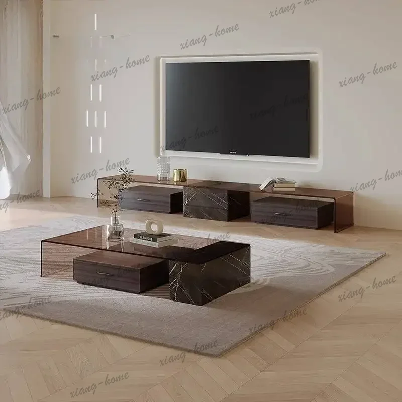 YJ Vertical Normal Tv Stand Universal Brown Heavy Minimalist Nordic Tv Stands Modern Designer Mueble Para Televisor Furniture Ho