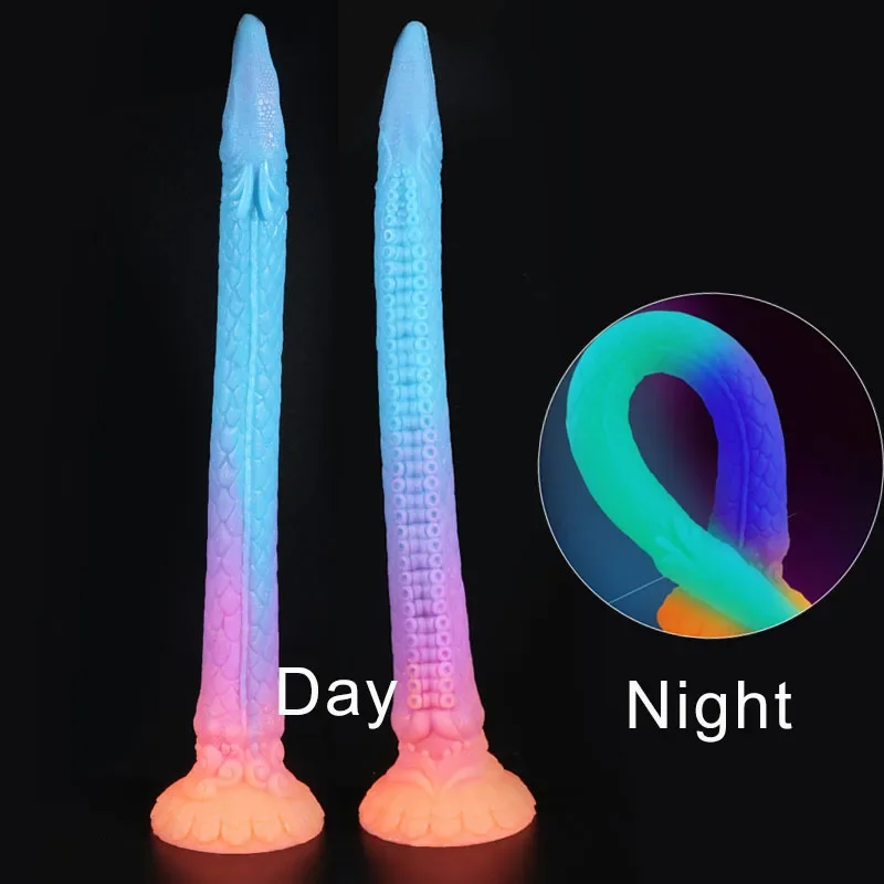 

Super Long Tentacle Dildo Soft Silicone Luminous Butt Plug Dragon Dildo with Suction Cup Prostate Massage Sex Toys for Women Men