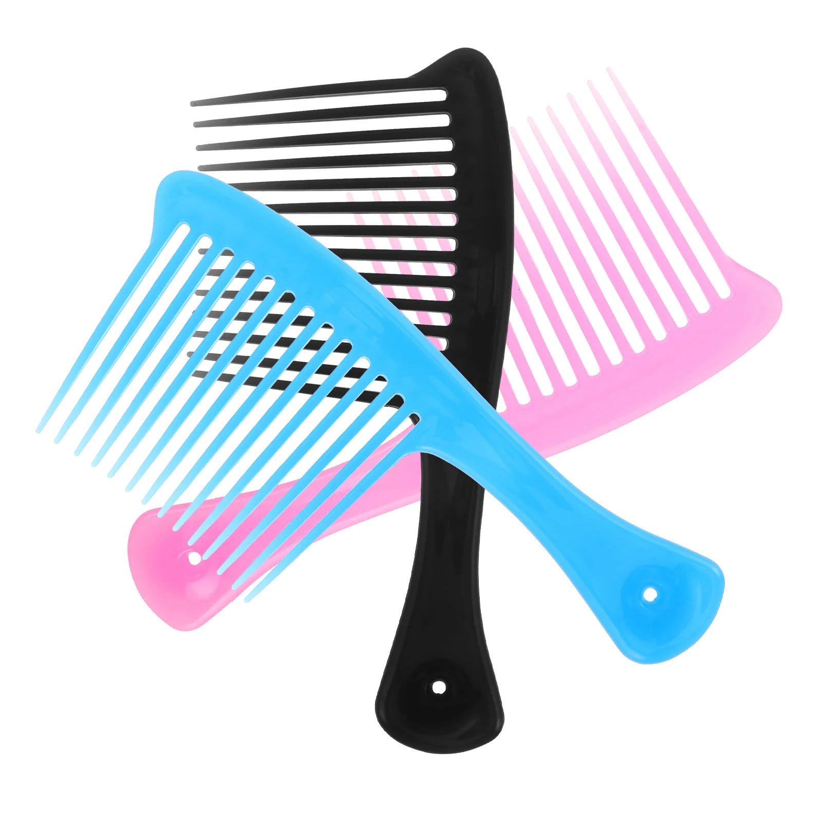 

Набор из 3 расчесок с широкими зубьями для распутывания кудрявых волос, большой размер, для домашнего использования и салонной укладки