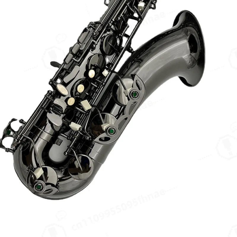 Bb Tenor Saxophone Full Black Nickel Plated Wind Instrument For Professional Performance