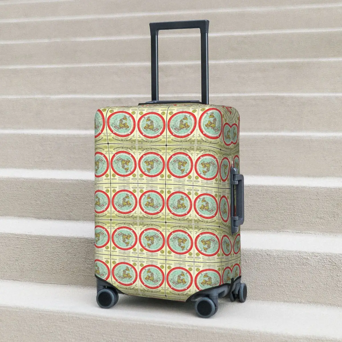 

Gleason 1892 Flat Earth Map Research Flat Earth Suitcase Cover Protection Elastic Travel Luggage Protector Covers for 18-32 Inch
