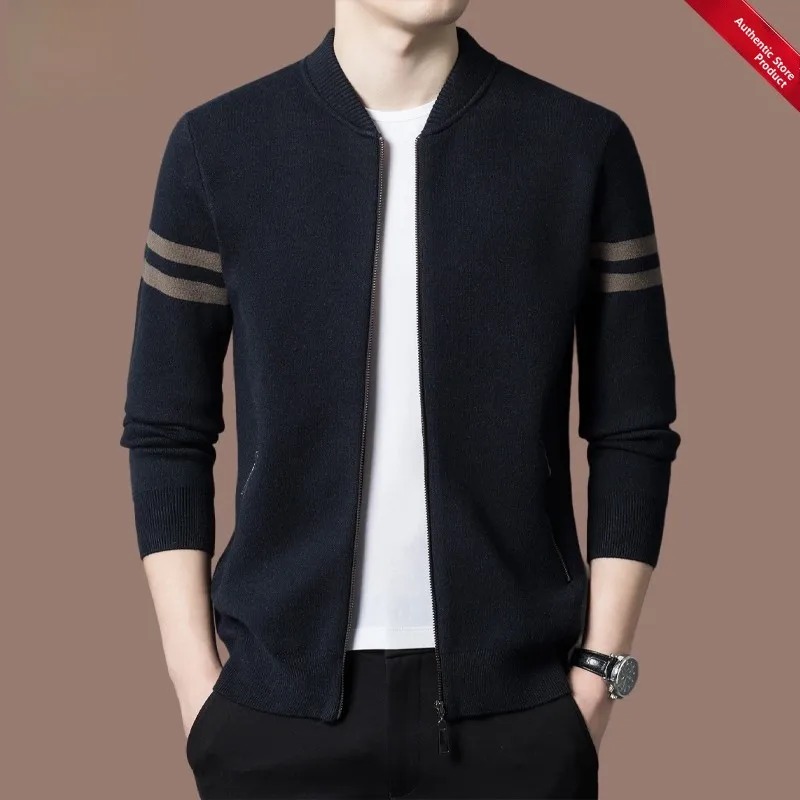 

Pierre Cardin Men's Faion Quali Knitted Sweater Baseball Collar Open Cardigan Autumn Winter Versatile Warm Casual Top