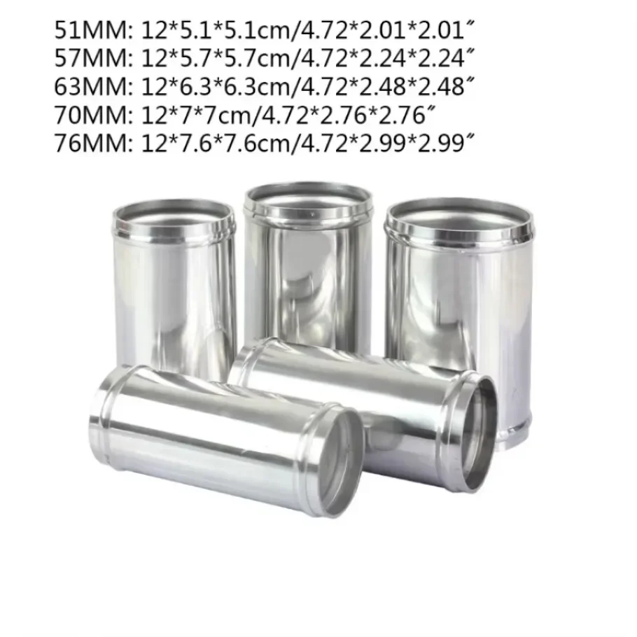 1x Universal Tube Diameter 51mm/57mm/63mm/70mm/76mm Polished Aluminum Turbo Intercooler Engine Air Intake Pipe Length 120mm
