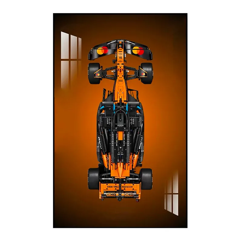 Wall-Mounted Background Display Frame, Compatible with LEGO 42228 McLaren MCL39 Building Block Race Car Model Display Wallboard view 3