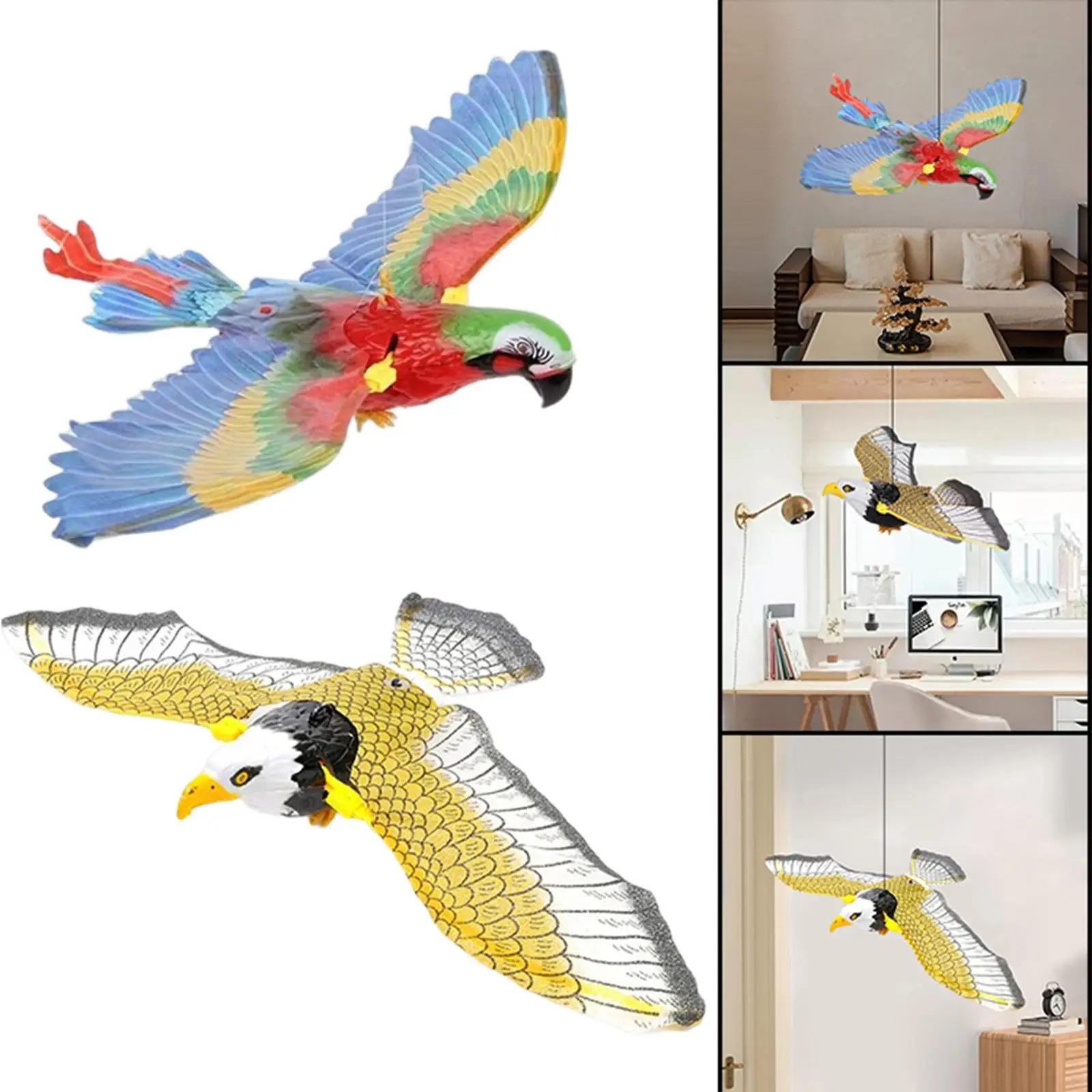 Electric Flying Bird Toy with Hanging Wire Jump Exercise Realistic Image