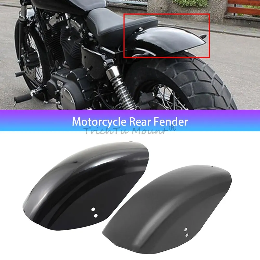

Задний брызговик для мотоциклов Harley Sportster XL 883 1200 48 72 Iron Bobber Custom Cafe Racer Chopper, металлический, короткий, плоский, защитный кожух от грязи.