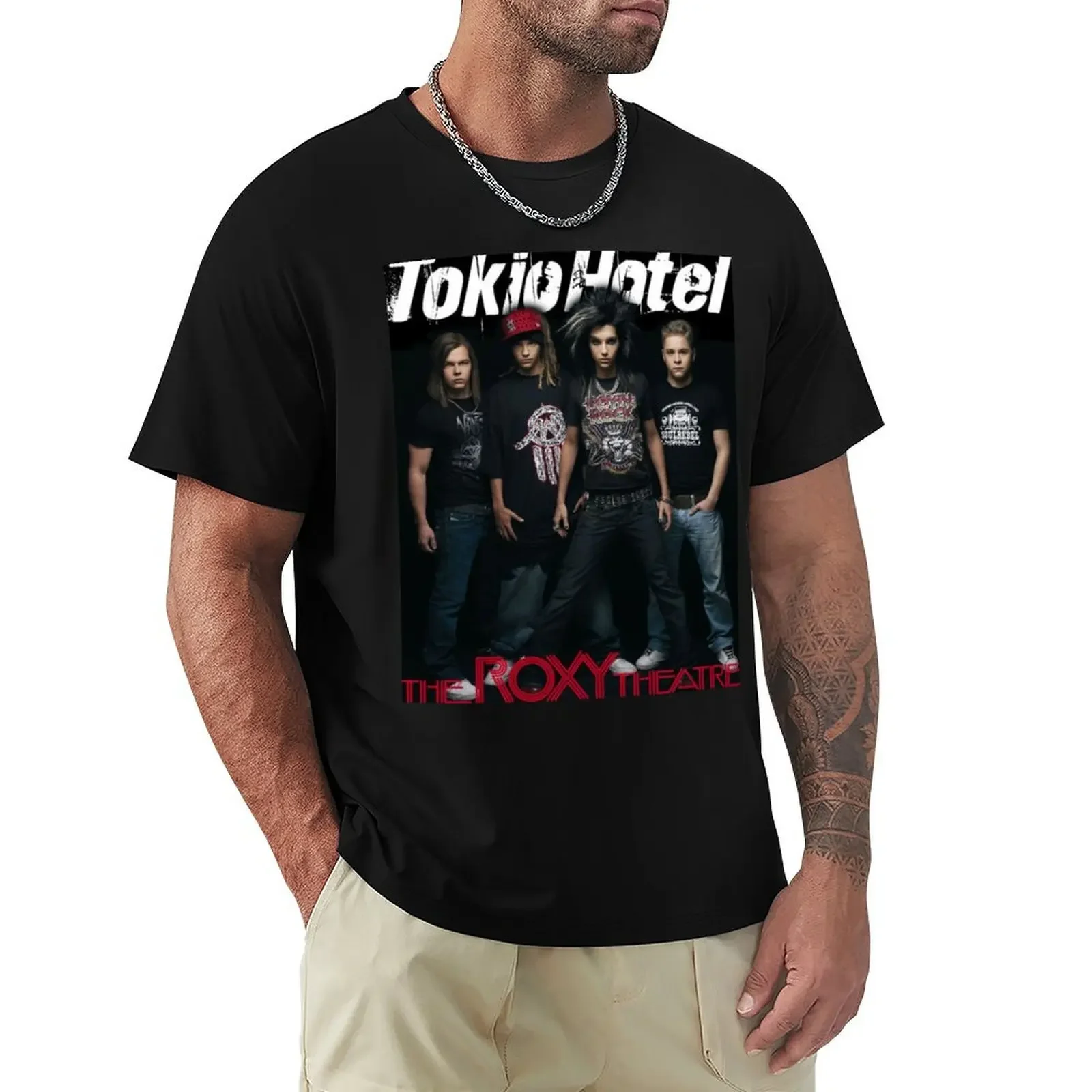 tokio hotel T-Shirt blue archive street wear baggy shirts basketball graphic tees mens workout shirts