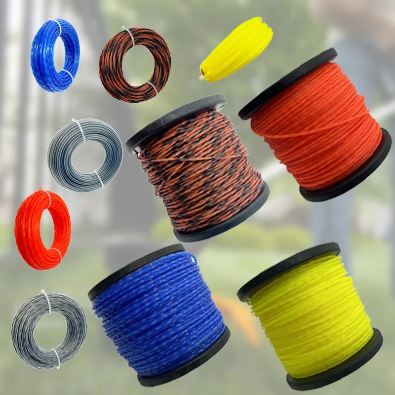 LUSQI Type 3 Spiral Trimmer Line 2.0mm*100m High-Impact 1/2Pcs Reel For Brush Cutter Lawn Mower & Garden Weed Eater