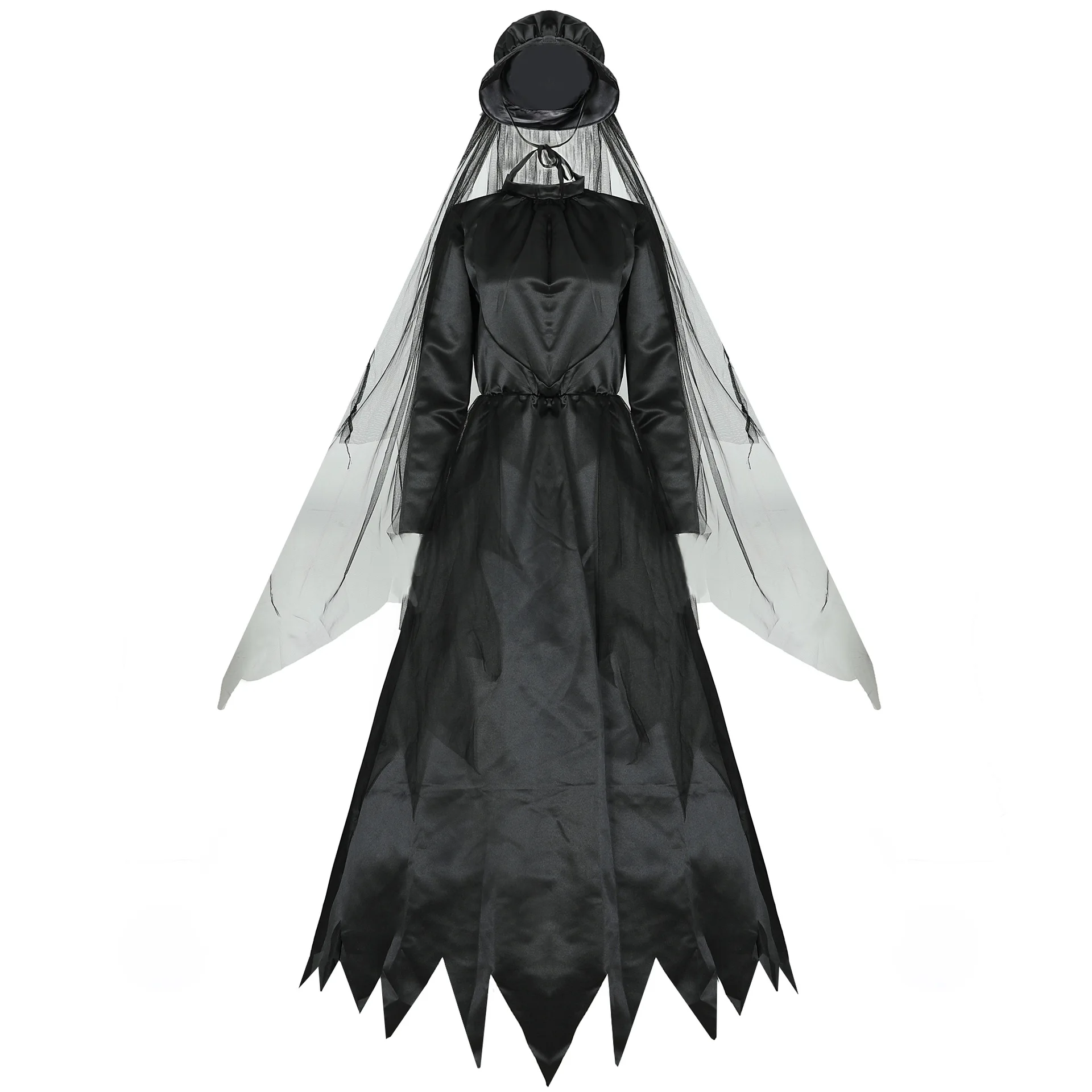 Costume Cosplay de Vampire pour femmes, robe à capuche, Cape du jour des morts