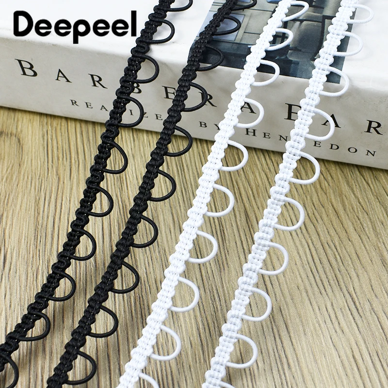 5/10/20M Deepeel 10mm Lace Trim Ribbon Curved Edge Dress Clothes DecorativeTrimming Fringe Tape Sewing Fabric Material Accessory