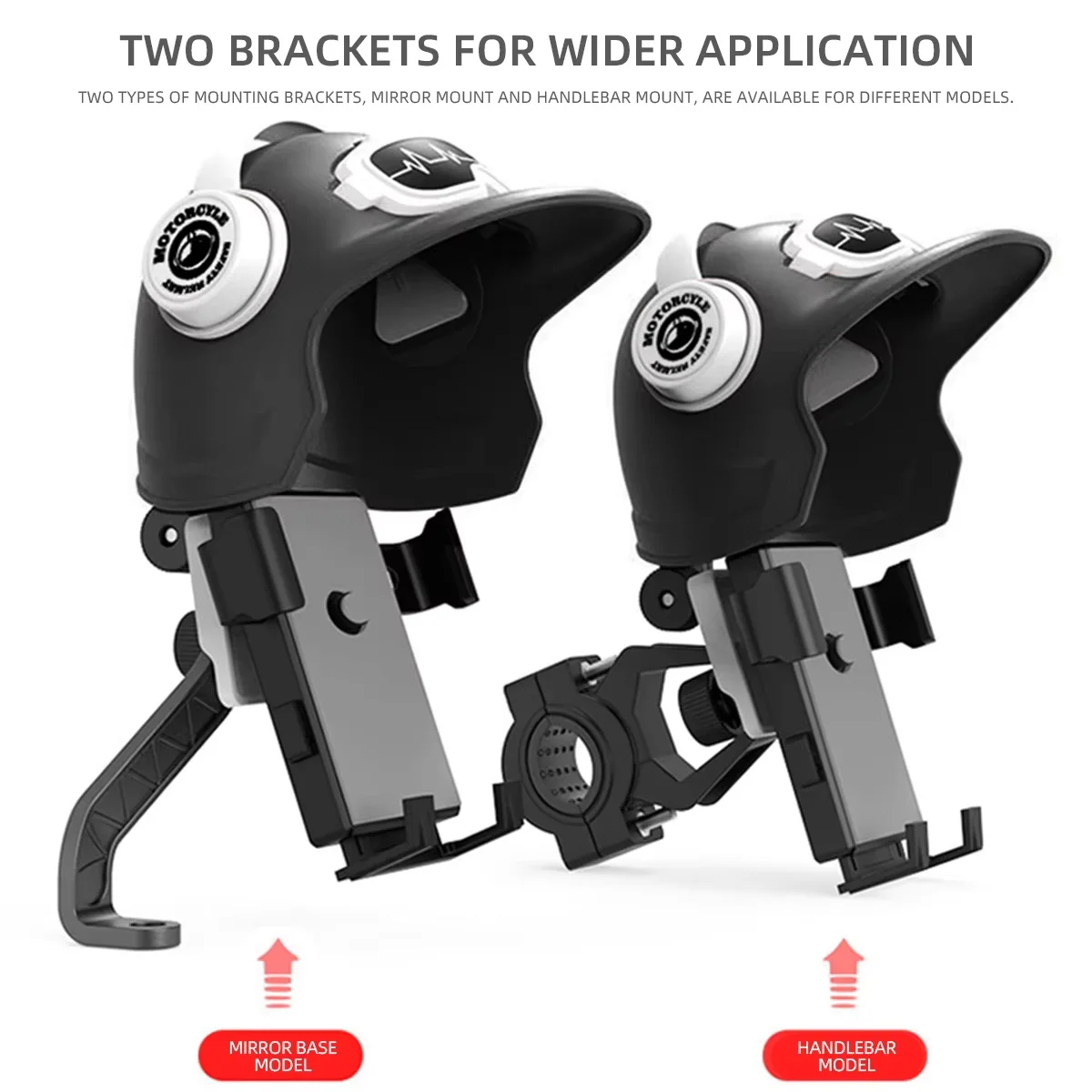 1Pc Motorcycle Phone Holder with Helmet-Shaped Sunshade, Waterproof GPS Navigation Mount for Electric Bike Scooter Handlebar
