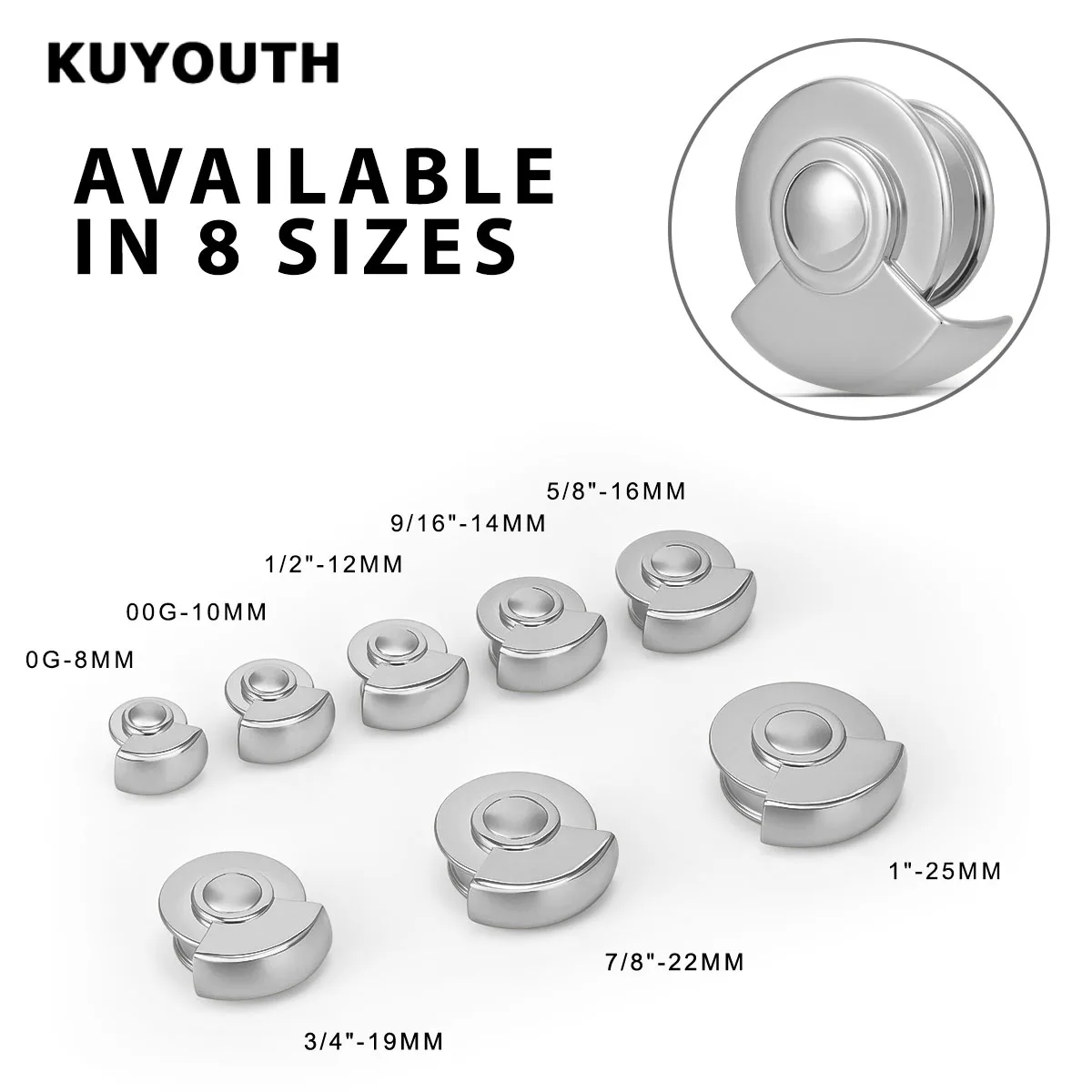 2PCS Stainless Steel Wheel Wrap Edge Ear Tunnels
