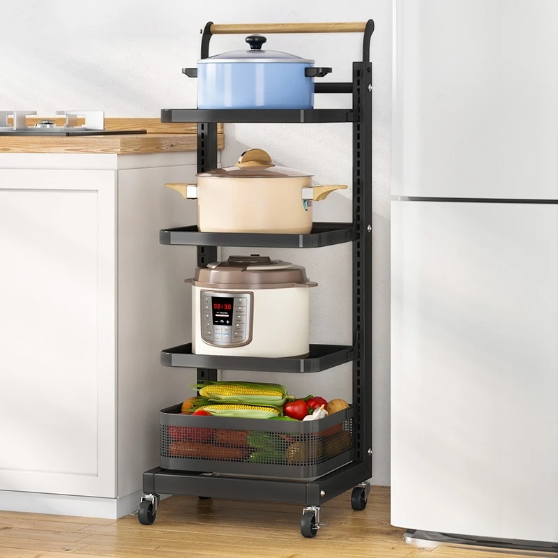 Kitchen pot rack Multi layer  Floor to ceiling household vegetable pot  Multifunctional mobile pot
