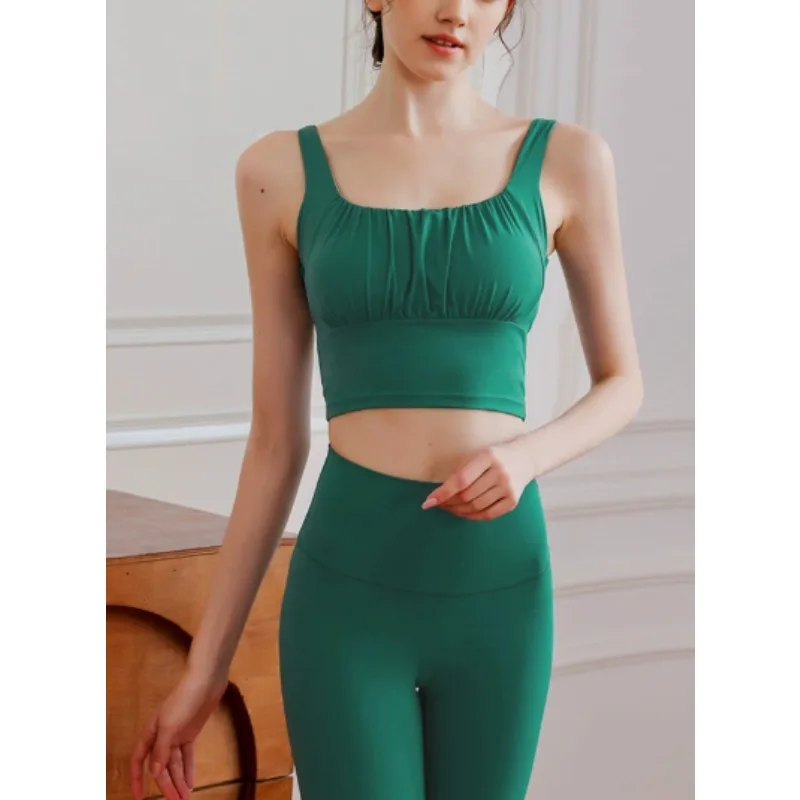 

Yoga Set Women's Spring Summer Yoga Clothing Bare Sensation Fitn Sports Tube Bra Vest Pilates Yoga Long Pants
