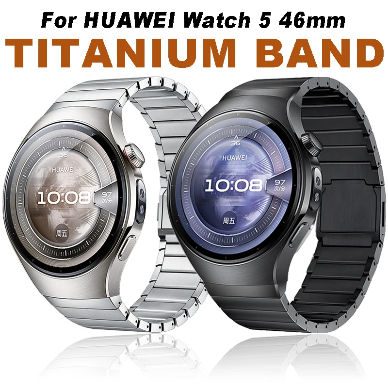 Original Luxury Titanium Strap for Huawei Watch 5 46MM No Gaps Band for Huawei Watch 5 46mm Business Full Version Series Band